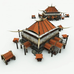 Orc Village Market 3D Building