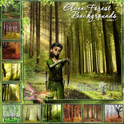 Elven Forest Backgrounds Volume 1