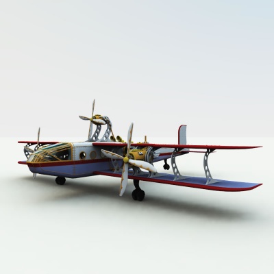 Clockwork Steampunk Airplane