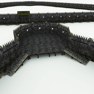 Jamestown Walls & Gates 3D Model