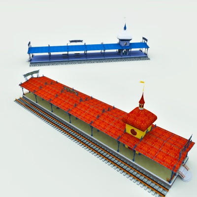 Ice Mountain Train Depot 3D Model